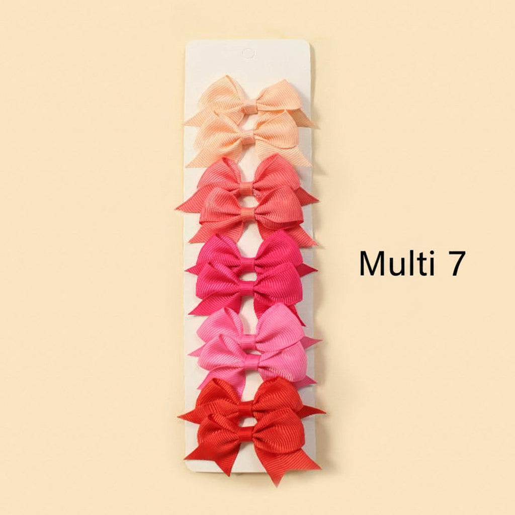 Color Pop Duo Bow Clips - 5pairs