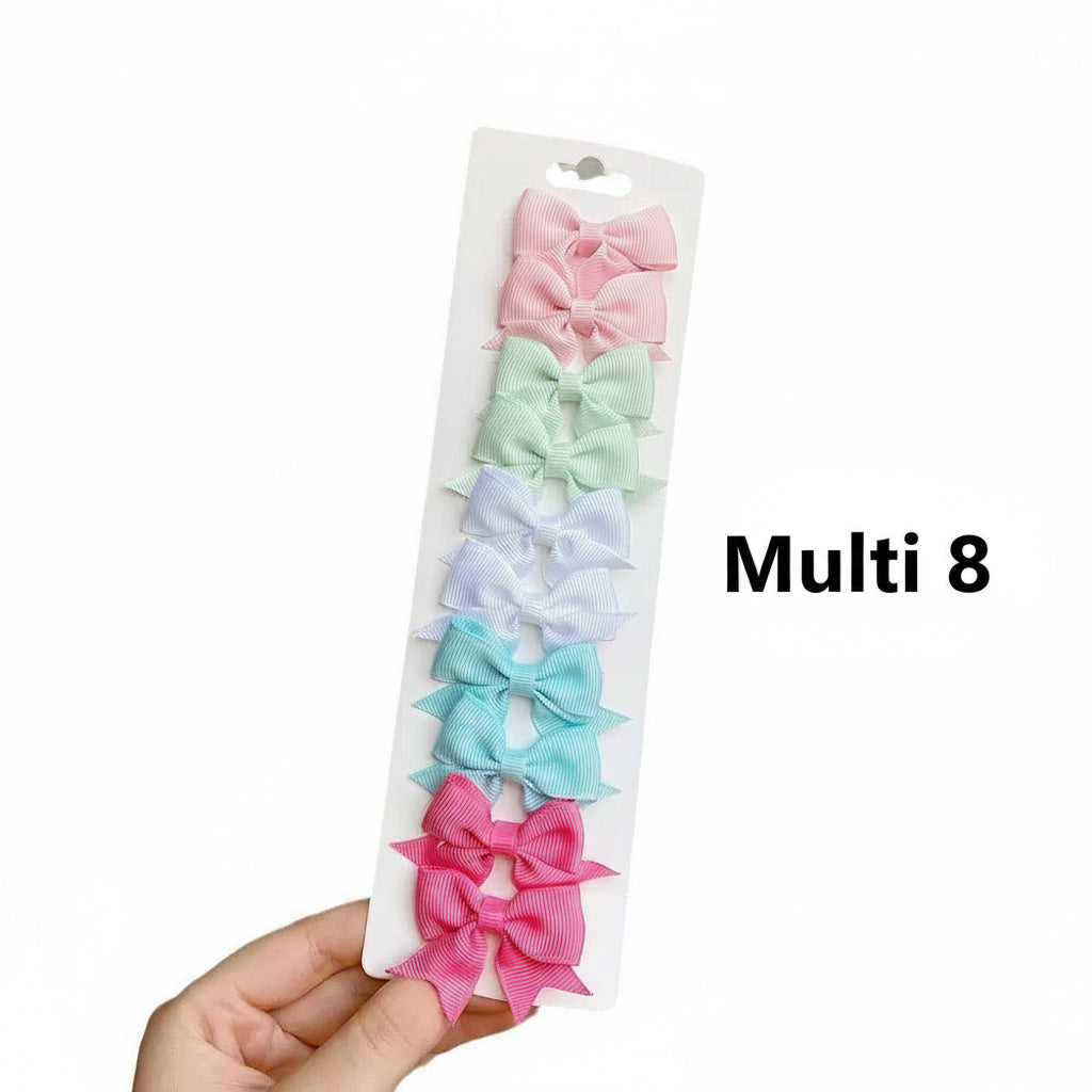 Color Pop Duo Bow Clips - 5pairs