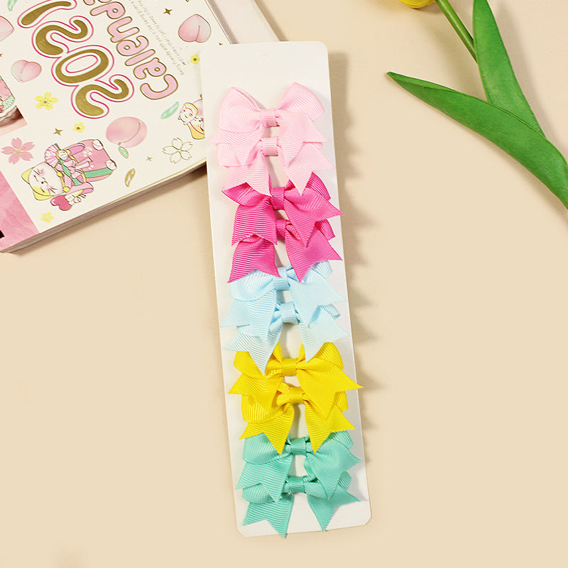 Color Pop Duo Bow Clips - 5pairs