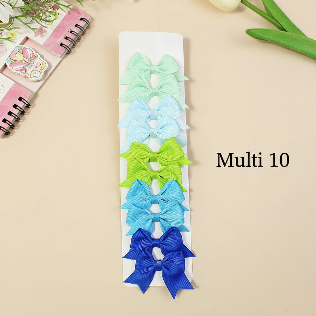 Color Pop Duo Bow Clips - 5pairs