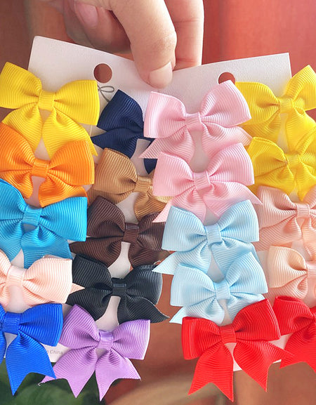 Color Pop Duo Bow Clips - 5pairs