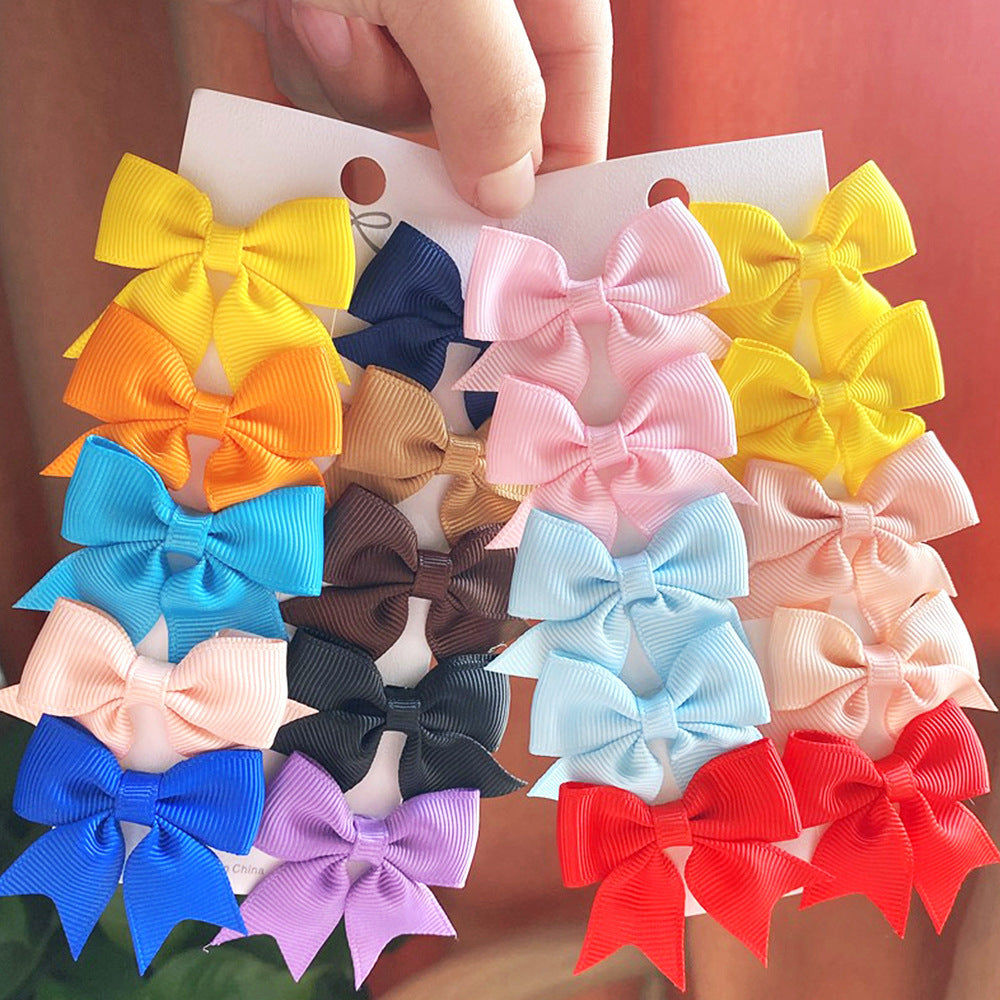 Color Pop Duo Bow Clips - 5pairs