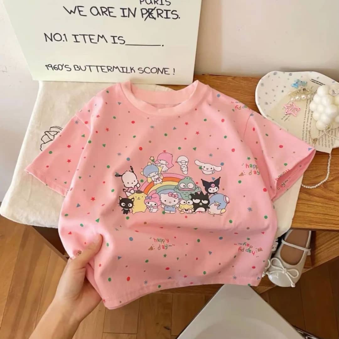 Happy Fun Cartoon Rainbow Tee