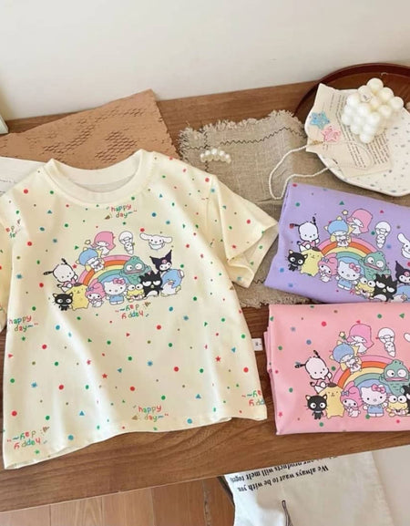 Happy Fun Cartoon Rainbow Tee