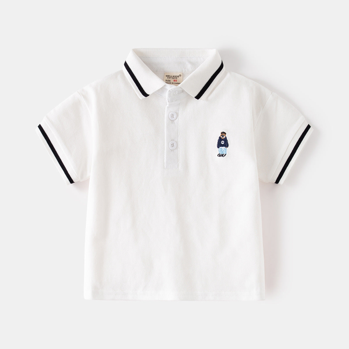 Boys Classic Polo Shirt - Short Sleeve with Embroidered Character