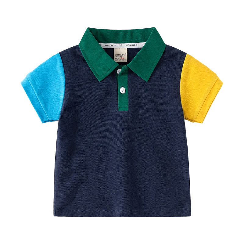 Kids Color-Block Polo Shirt - Contrast Sleeves