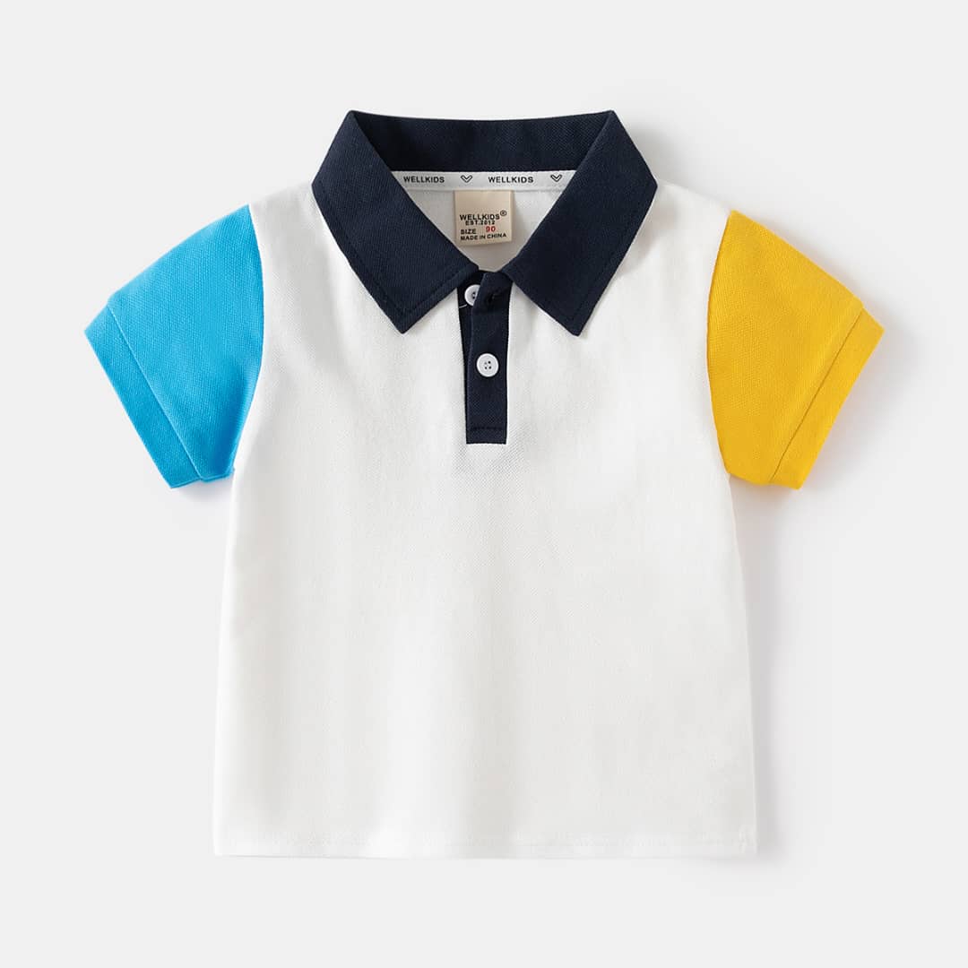 Kids Color-Block Polo Shirt - Contrast Sleeves