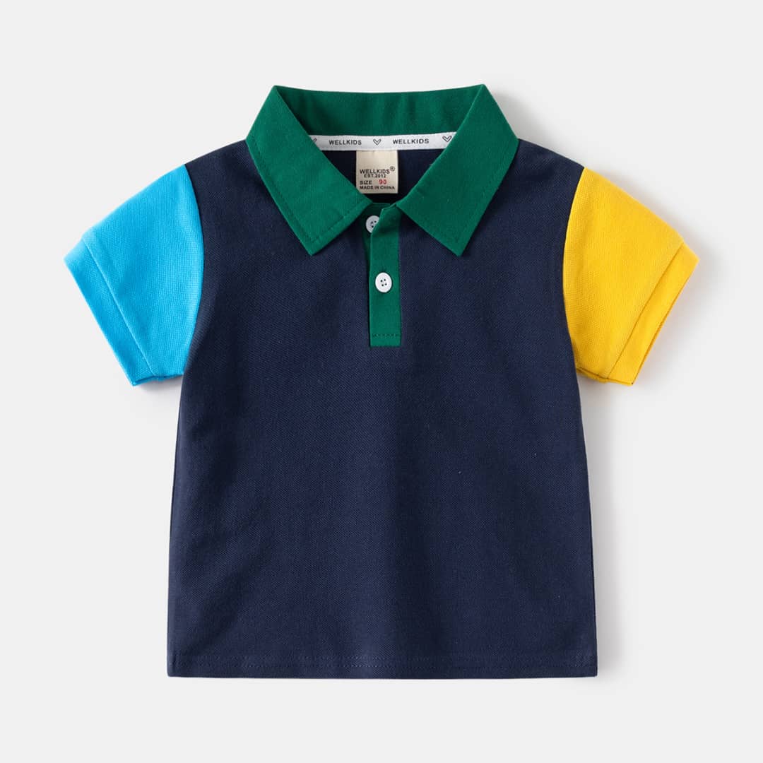 Kids Color-Block Polo Shirt - Contrast Sleeves