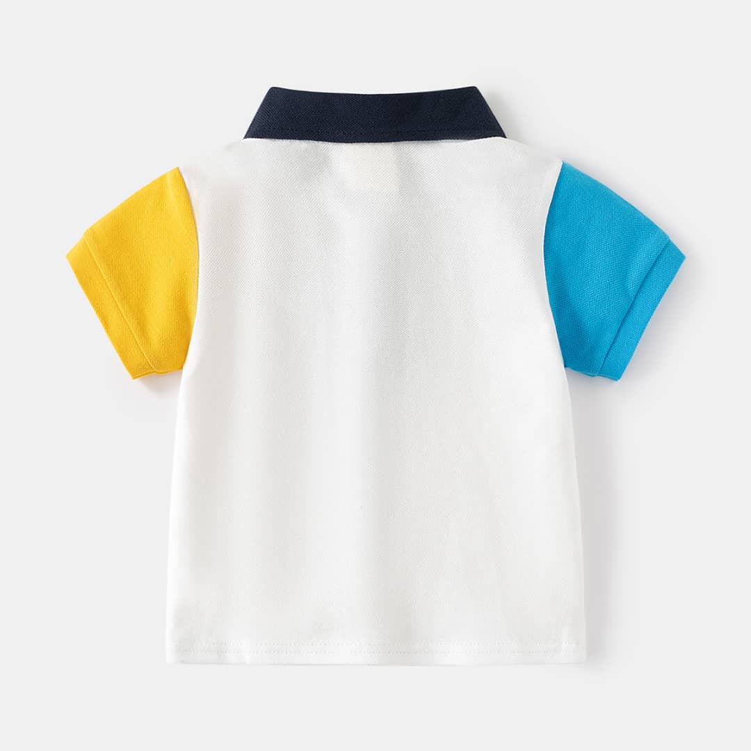 Kids Color-Block Polo Shirt - Contrast Sleeves