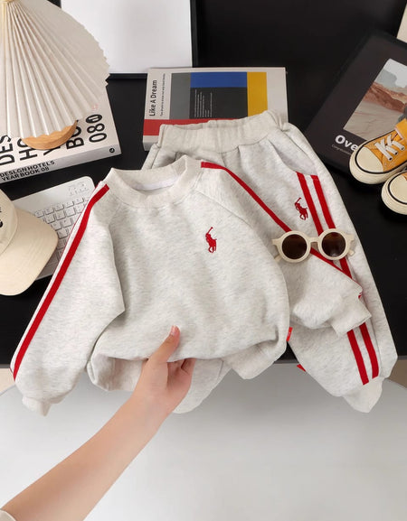 Striped Detail Red Racer Tracksuit Set