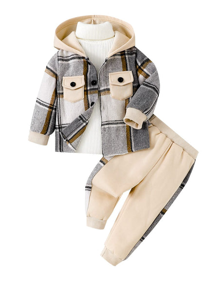 Plaid & Play Cozy Hooded Jacket Set