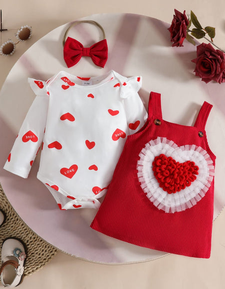 The Sweetheart Sparkle Pinafore & Onesie Set