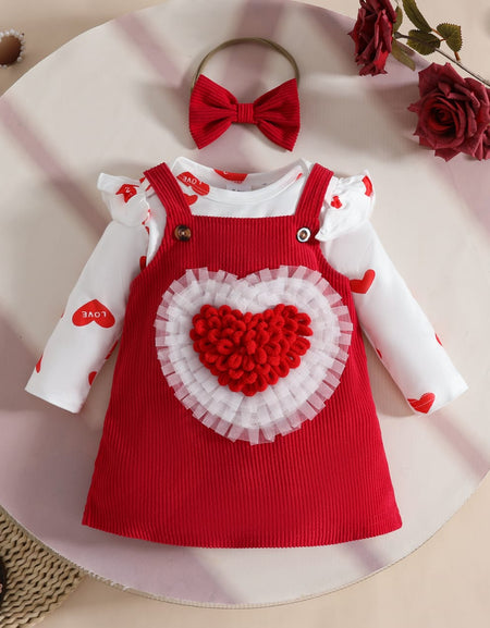 The Sweetheart Sparkle Pinafore & Onesie Set