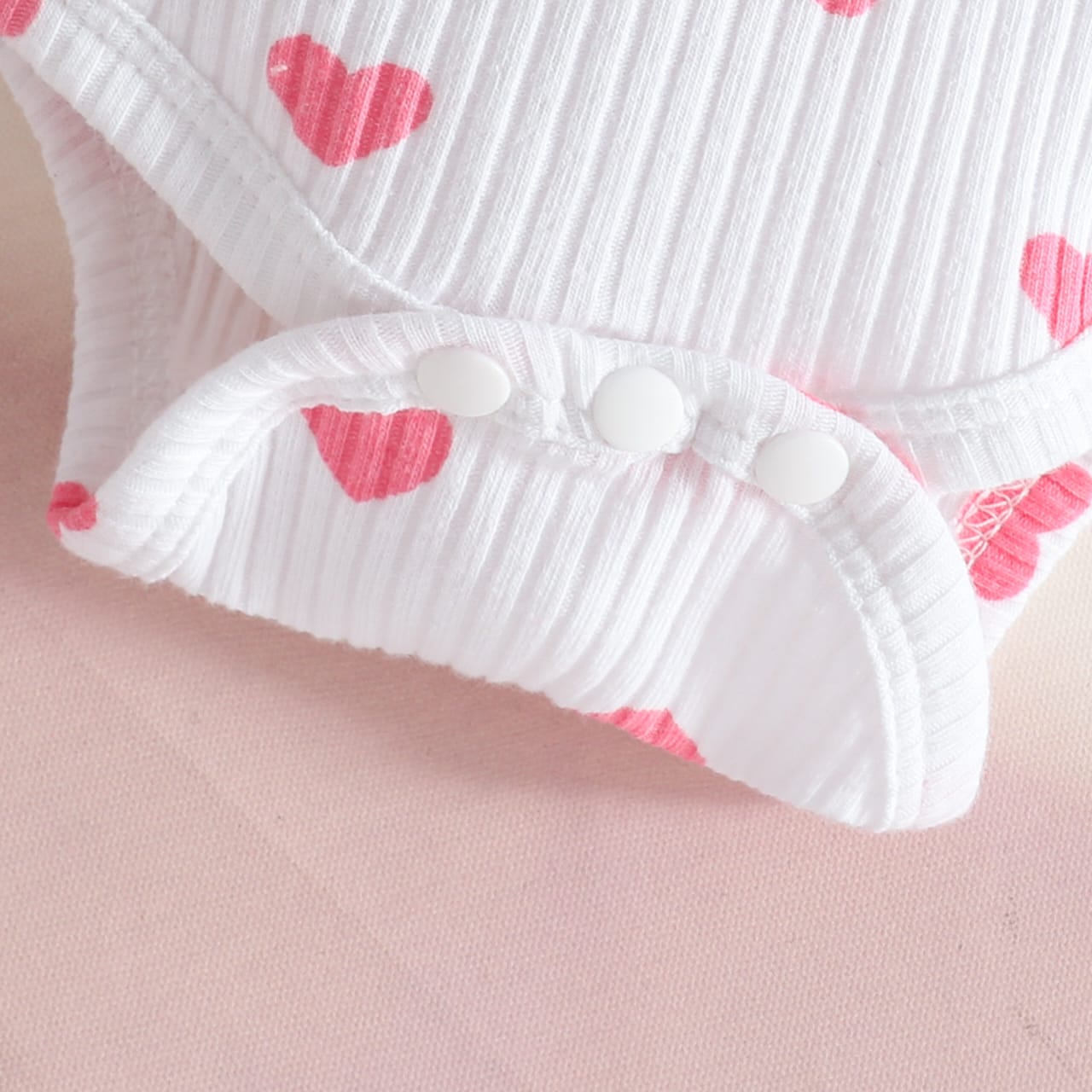Pink Corduroy Pinafore & Heart Onesie Set