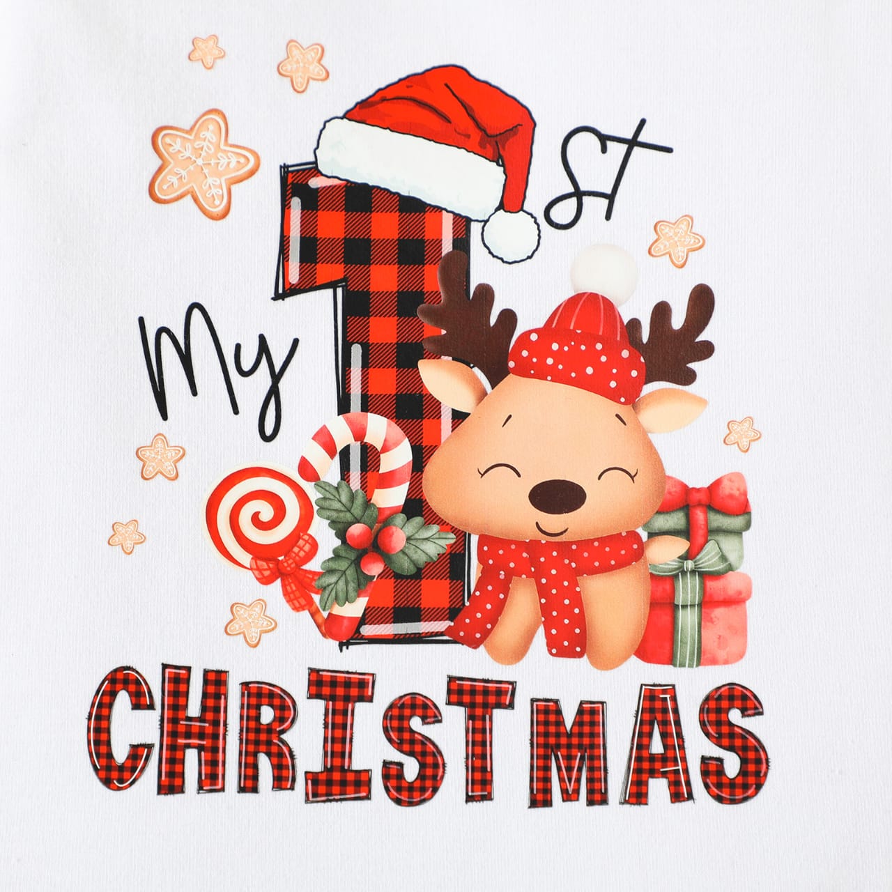 Plaid Reindeer Joy - Baby's First Christmas Set