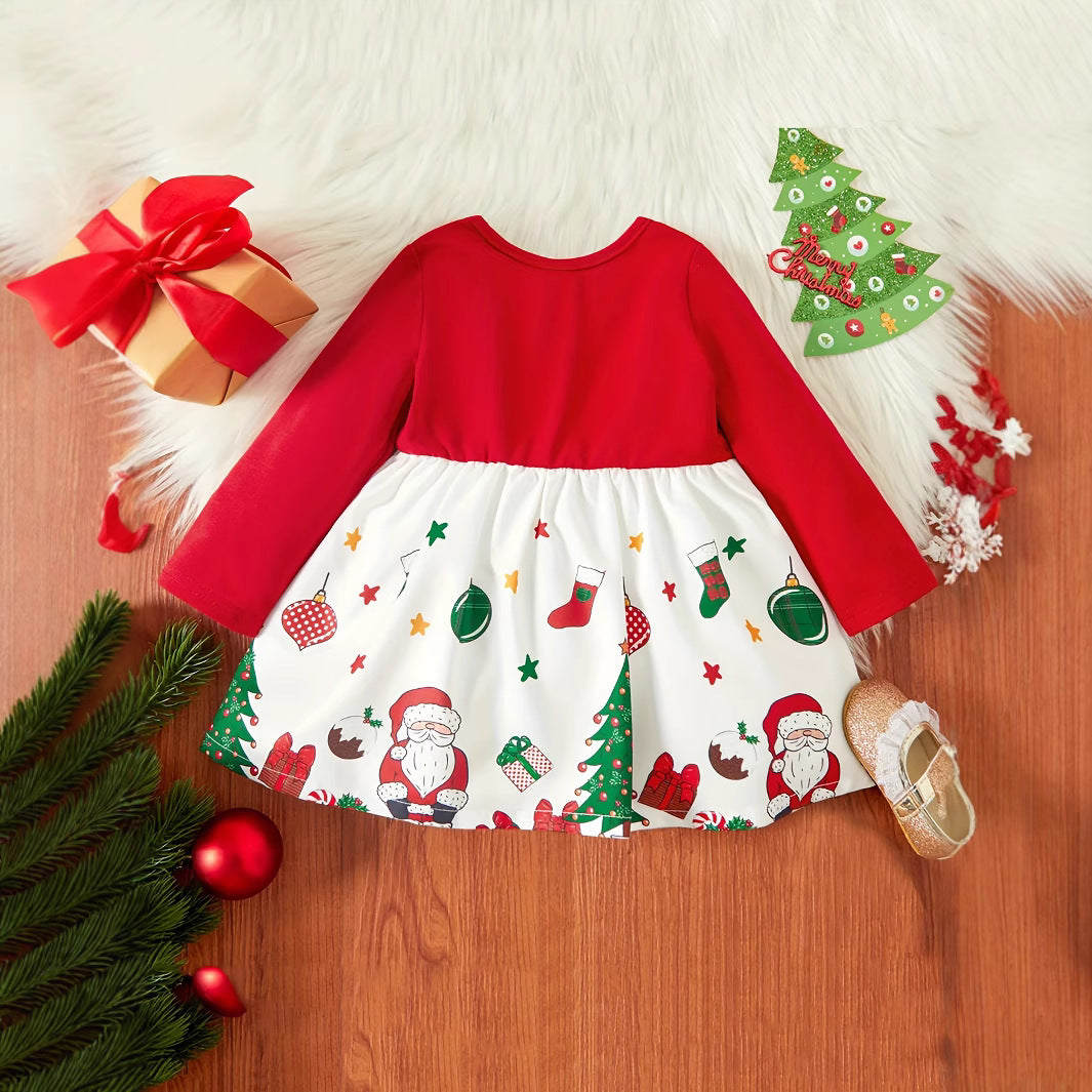 Santa's Storybook Twirl Bow Dress