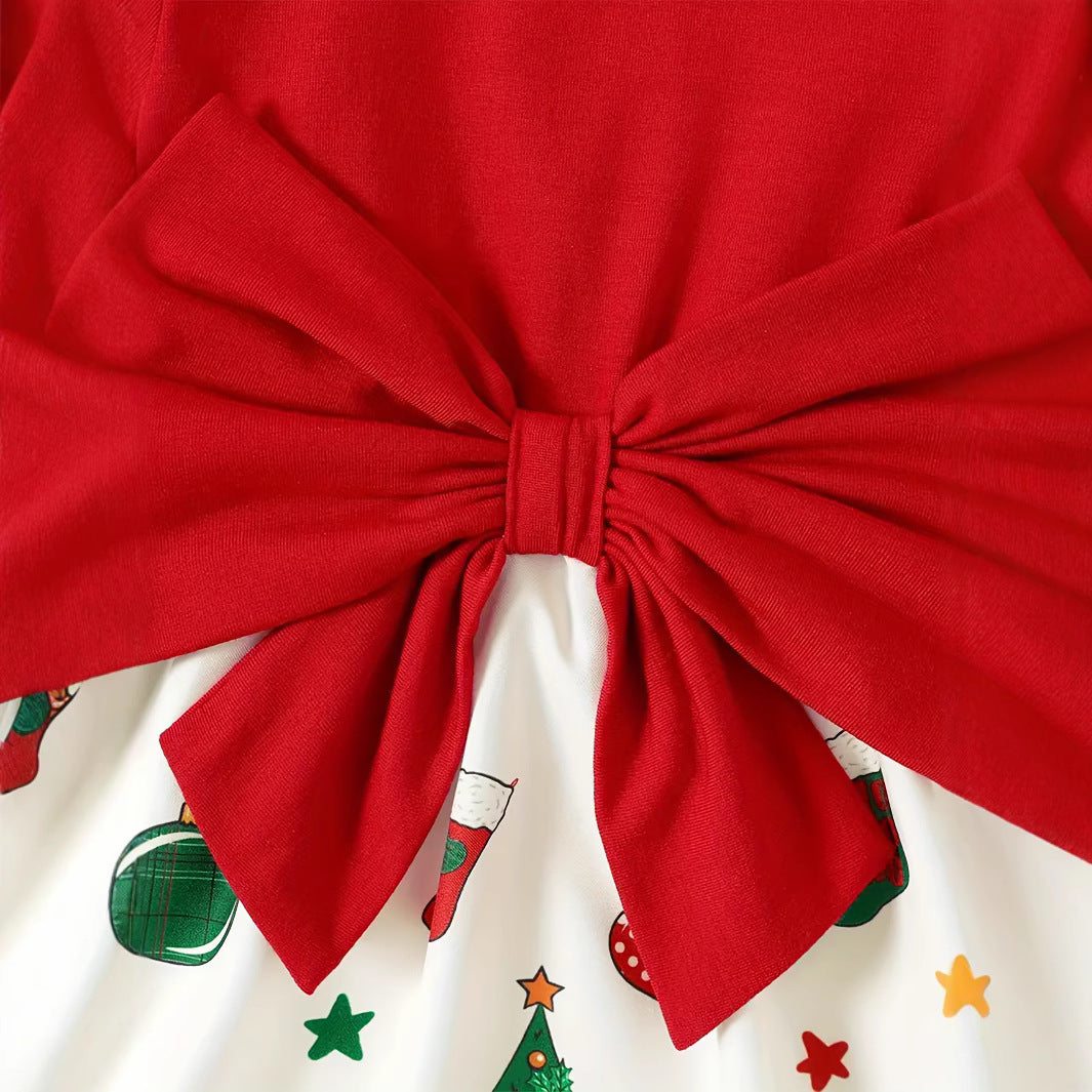Santa's Storybook Twirl Bow Dress