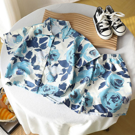 Print Parade Shirt and Shorts 2piece Set