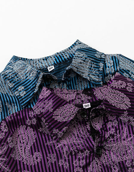 Paisley Stripe Button-Up Shirt