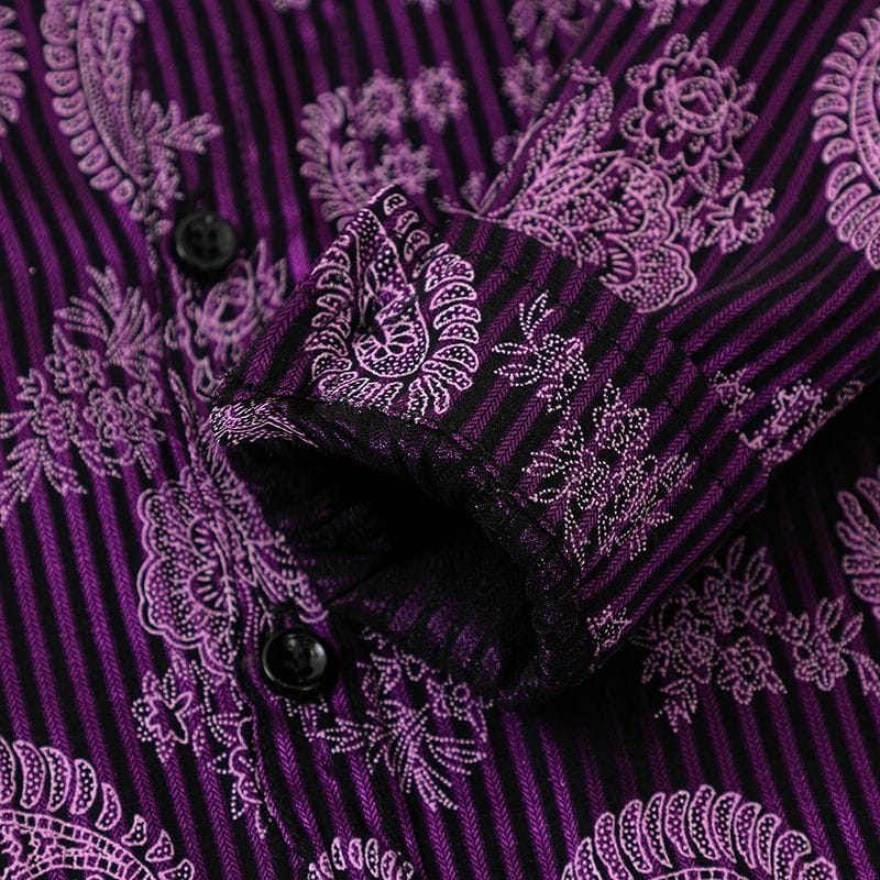 Paisley Stripe Button-Up Shirt