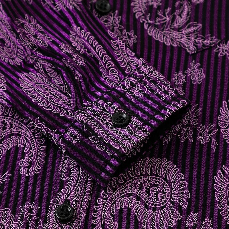 Paisley Stripe Button-Up Shirt