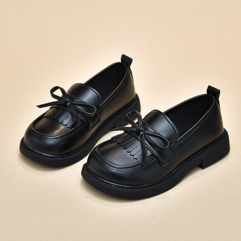 Ebony Fringe Bow Loafers