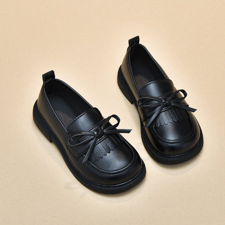 Ebony Fringe Bow Loafers
