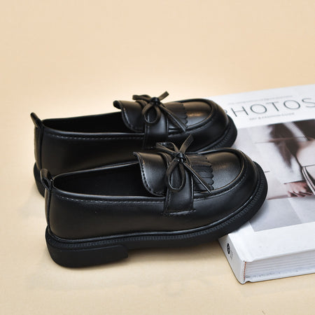 Ebony Fringe Bow Loafers