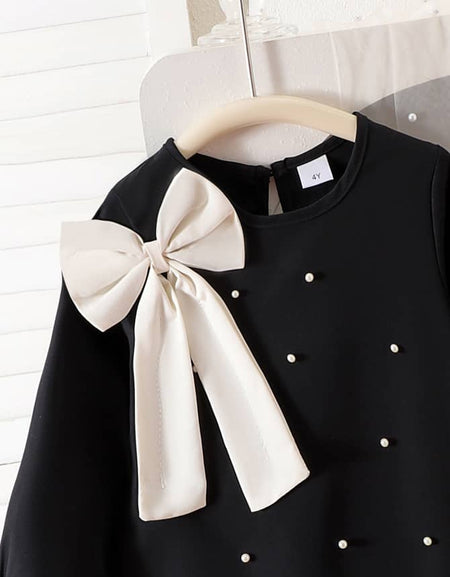 Pearl Bow Elegant Dress