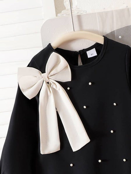 Pearl Bow Elegant Dress