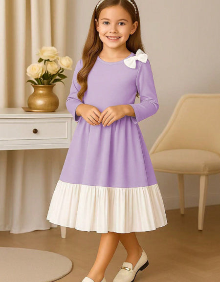 Pleated Hem Grace Bow Dress