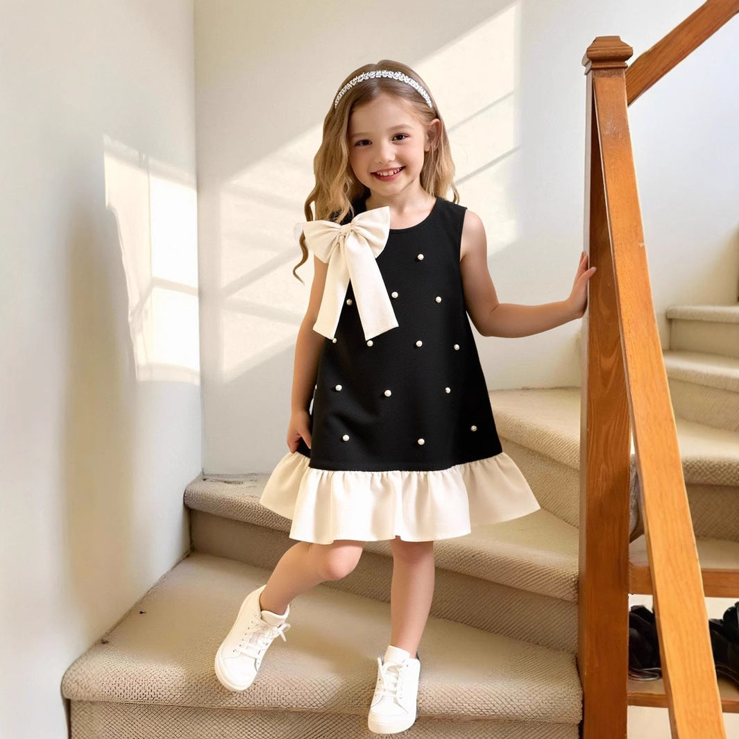 Polka Pop Ruffle & Bow Detailed Dress
