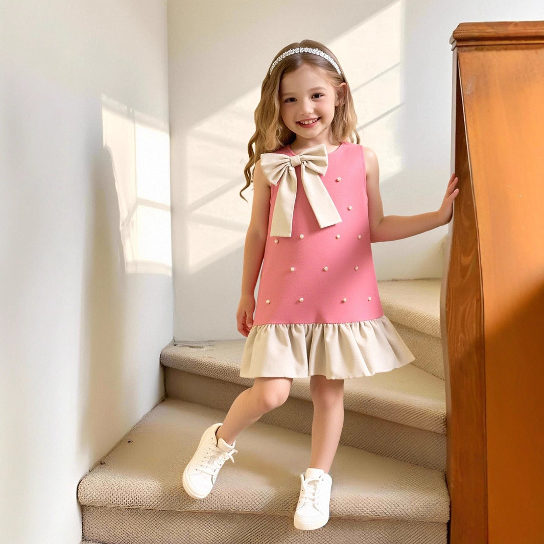 Polka Pop Ruffle & Bow Detailed Dress