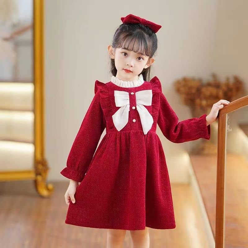 Front Bow Collar Ascent Dress