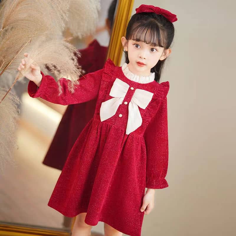 Front Bow Collar Ascent Dress