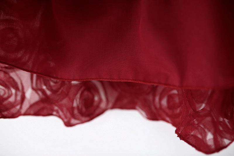 Baby Girl 3D Rose Flower Tulle Dress with Big Bow