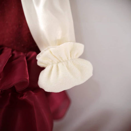 Merlot Organza Swirls Longsleeve Ballgown