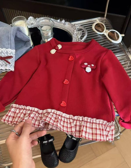 Mushroom Magic Ruffle Sweater Top