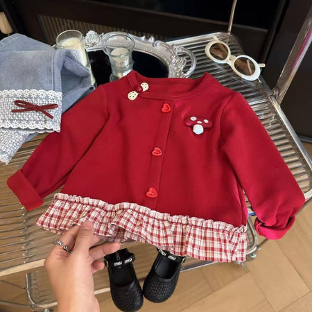 Mushroom Magic Ruffle Sweater Top