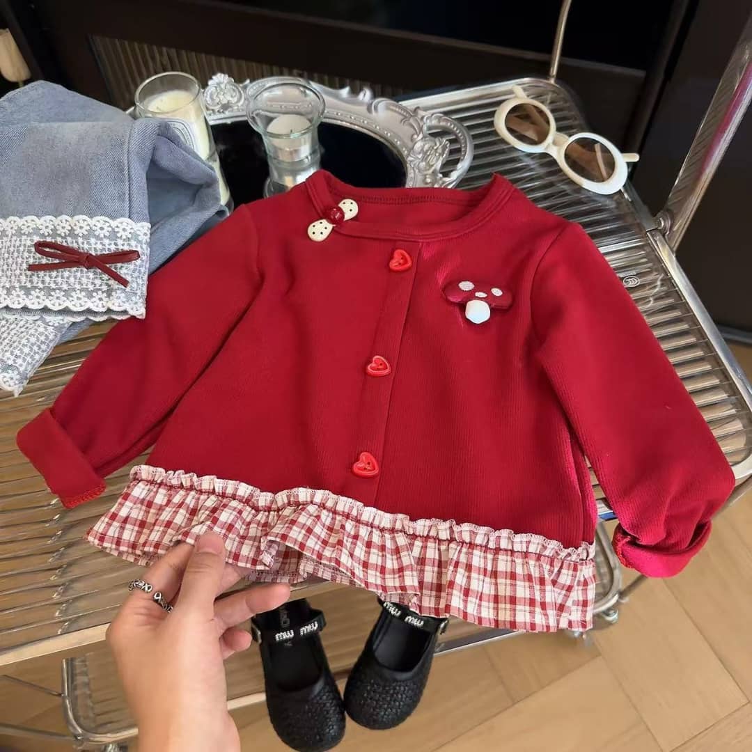 Mushroom Magic Ruffle Sweater Top