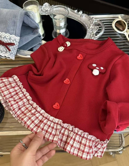 Mushroom Magic Ruffle Sweater Top