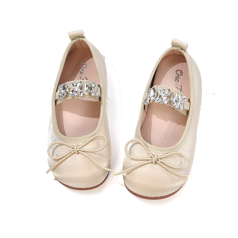 Luxe Crystal  Blush Bow Ballet Flats