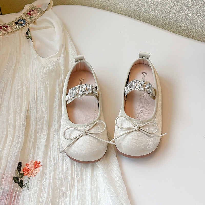 Luxe Crystal  Blush Bow Ballet Flats