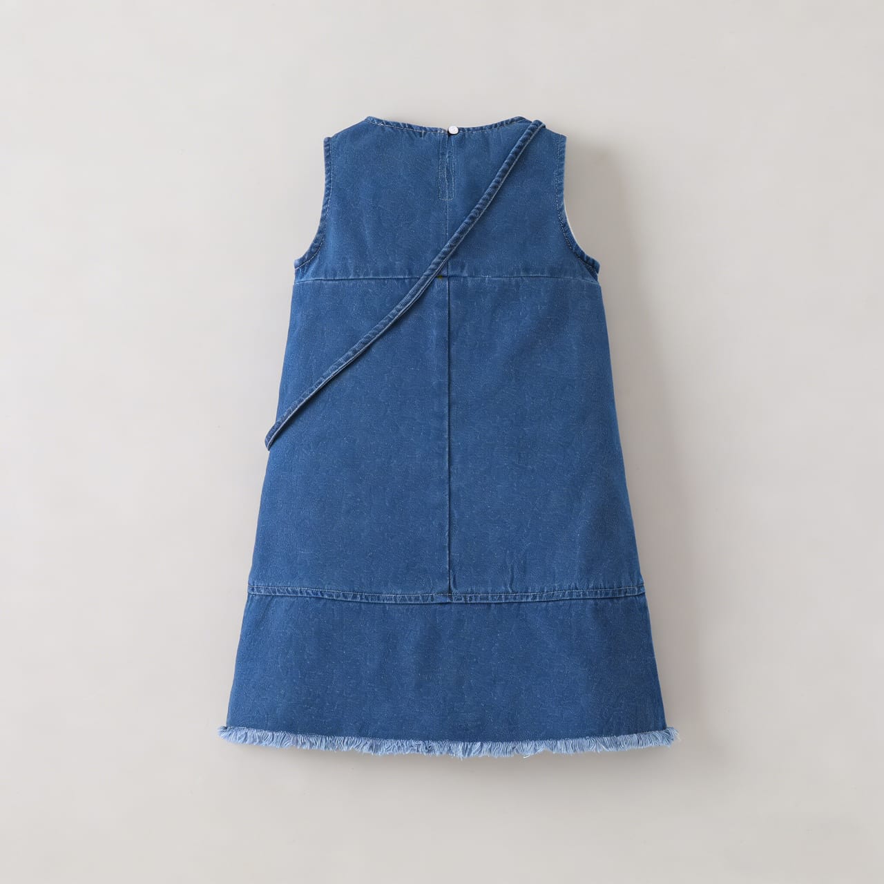 Denim Blossom A-Line Dress with Purse