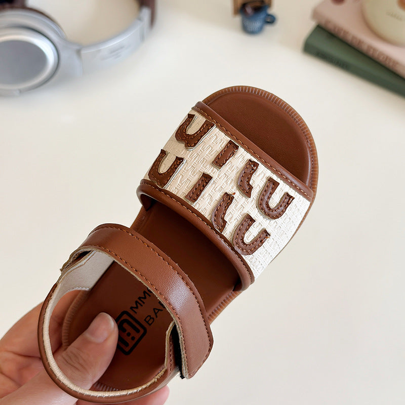 Luxe Monogram Velcro Sandals