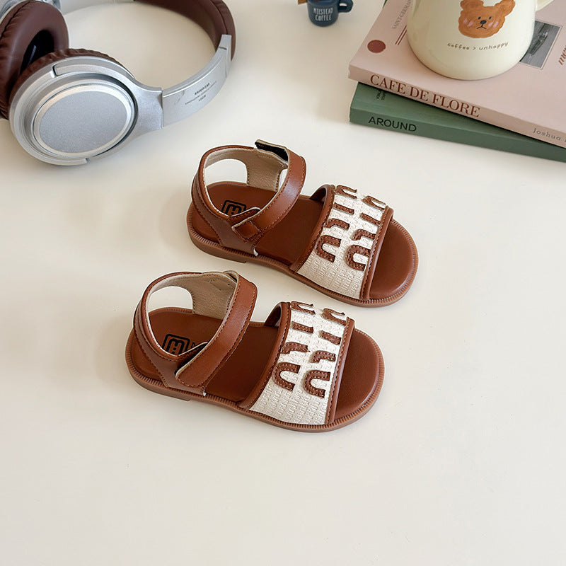 Luxe Monogram Velcro Sandals