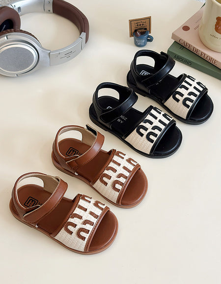 Luxe Monogram Velcro Sandals