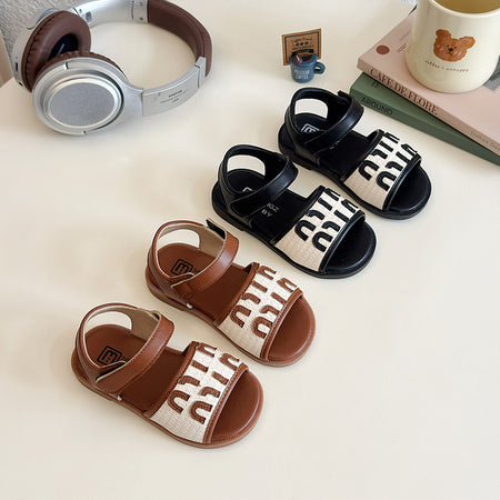 Luxe Monogram Velcro Sandals