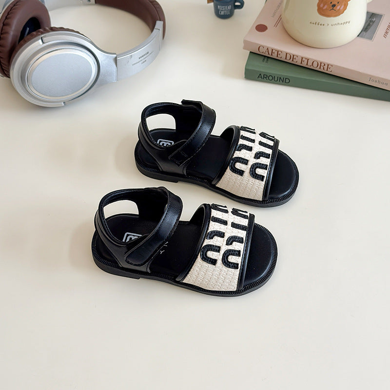 Luxe Monogram Velcro Sandals