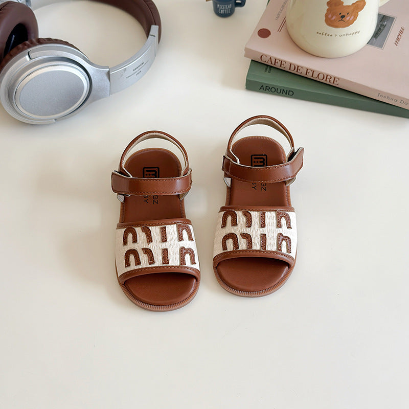 Luxe Monogram Velcro Sandals